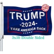 Trump 2024 Flag Double Sided 3x5 Outdoor- Donald Trump Take America Back Flags Banner Heavy Duty Durable Polyester 2024 Trump for President Flag with 2 Brass Grommets 4 Rows Stitched