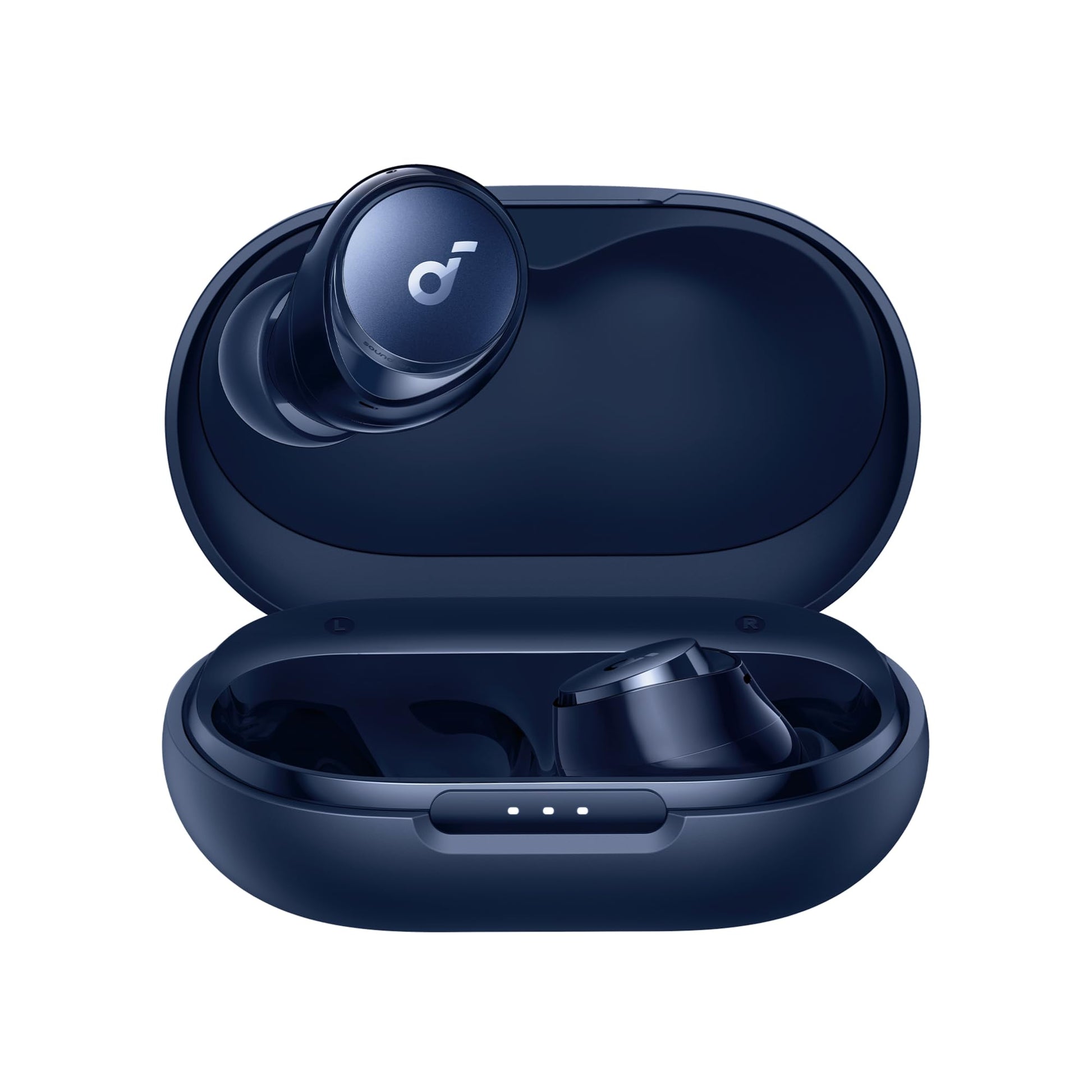 soundcore by Anker Space A40 Auto-Adjustable Active Noise Cancelling Wireless Earbuds, Reduce Noise by Up to 98%, 50H Playtime, Hi-Res Sound, Comfortable Fit, App Customization, Wireless Charge (Blue)