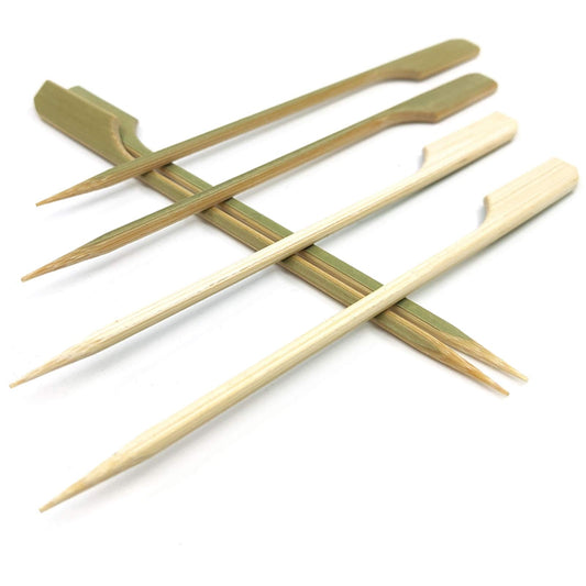 HOPELF 3.5 inch Bamboo Paddle Picks Skewers Toothpicks for Cocktail，Appetizers，Fruit，Sandwich，Barbeque Snacks.Wood pick More Size Choices 3.5''/ 4.7''/ 7''/ 10'' (Pack of 100)