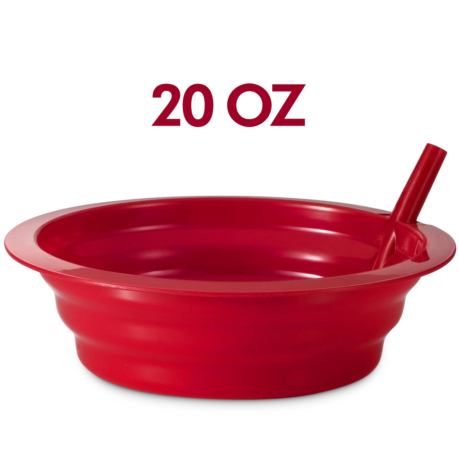 Cereal Bowls with Straws for Kids - (Set of 6 - 20-Ounce Bowls) BPA-Free Plastic Reusable Built-In Straw Bowl for Kids, Children & Toddlers, Dishwasher and Microwave Safe, Includes 3 Cleaning Brushes