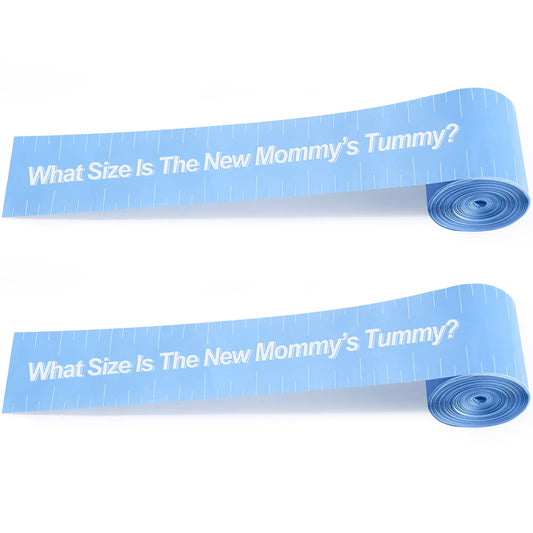 2 Rolls 2 Inch x 150 Feet Baby Shower Measuring Tape Tummy Measure Belly Game Paper Belly Measuring Tape for Baby Shower Party Decorations Supplies (Sky Blue)