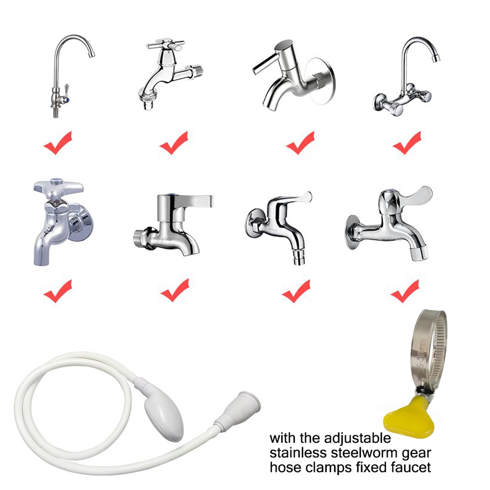 U-BCOO Sink Spray Rubber Hose Portable Shampoo Sprayer (Style 1)