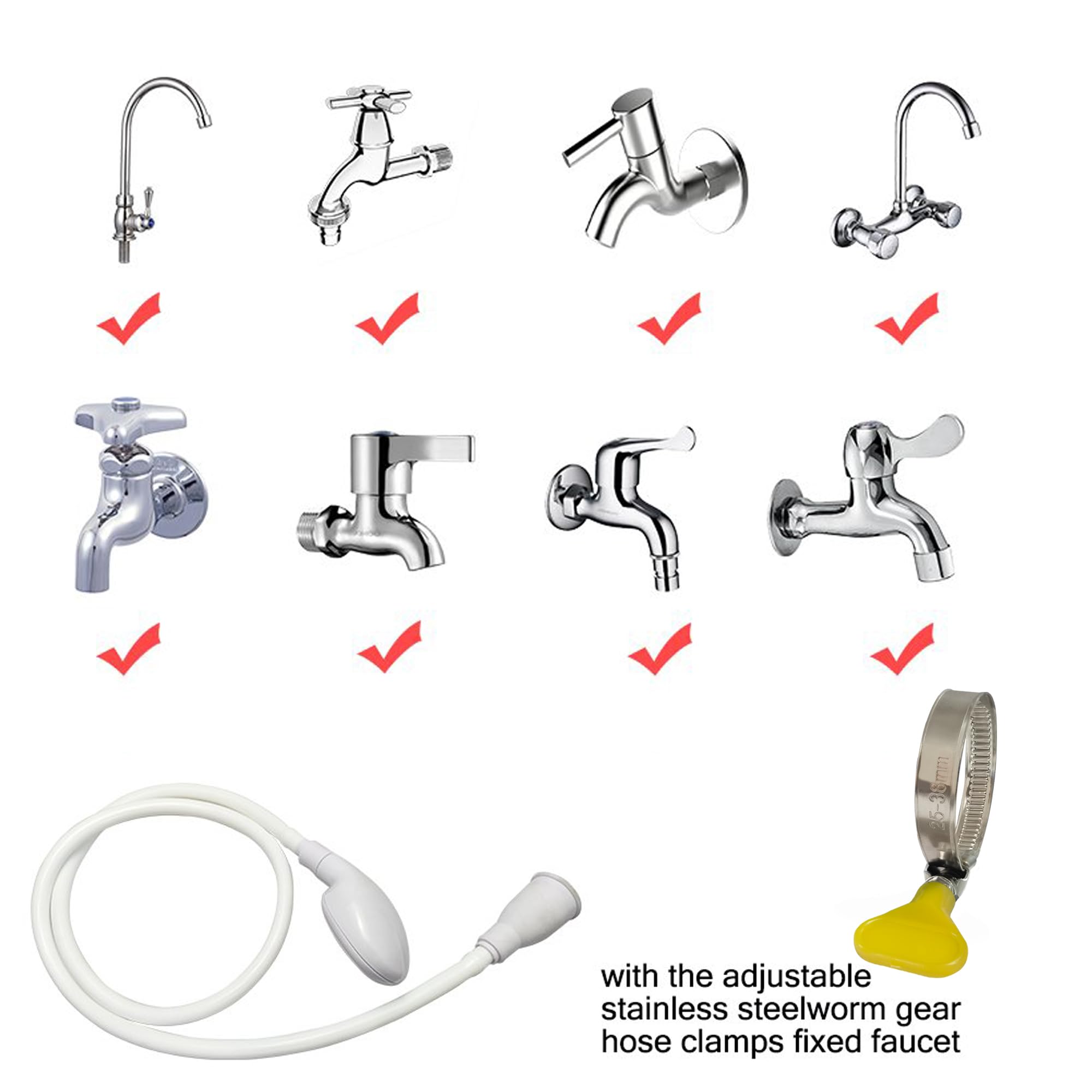 U-BCOO Sink Spray Rubber Hose Portable Shampoo Sprayer (Style 1)