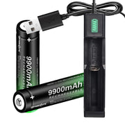 2 Pack 1ï¿µ8ï¿µ6ï¿µ5ï¿µ0 Rechargeable Batterï¿µy 9900mï¿µAï¿µh Wï¿µiï¿µth 18650 Battery Charger,Universal Charger Single Slot for 3.7V Rechargeable Batteries 21700 14500 10440