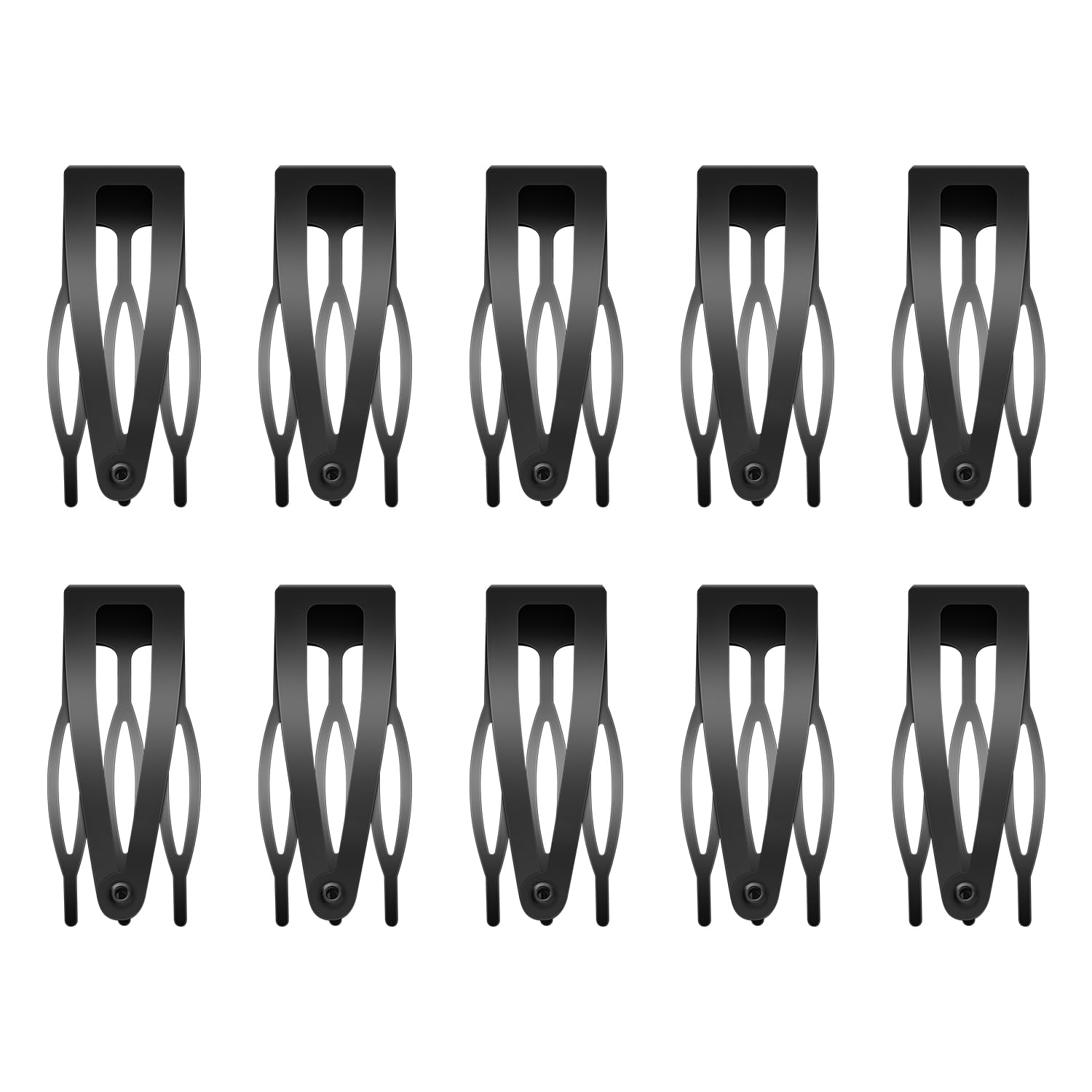 10 Pcs Double Grip Hair Clips, Sightor Metal Snap Hair Clips Hair Barrettes for Women Hair Making Salon Supplies Hair Accessories (Black)