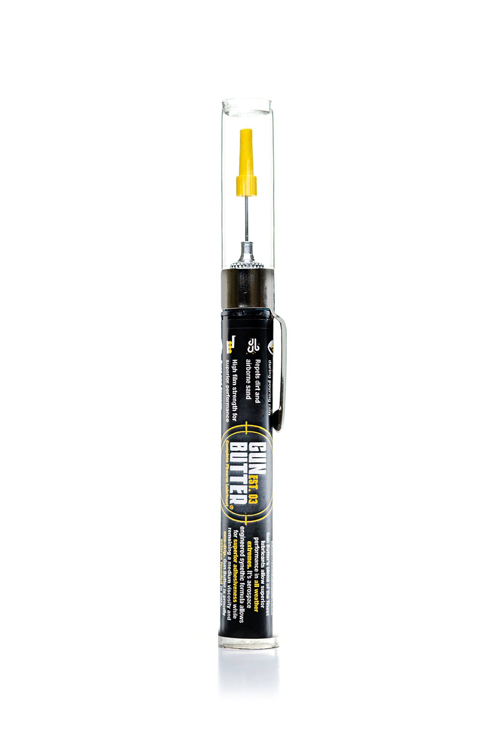 Gun Butter Pen Oiler (1/4 fl oz) - All Purpose Gun Lubricant Needle Oiler & Cleaner | Gun Lube Oil For Bores, Pistols, Rifles & Firearms | Superior Durability in All Weathers & Extreme Temperatures