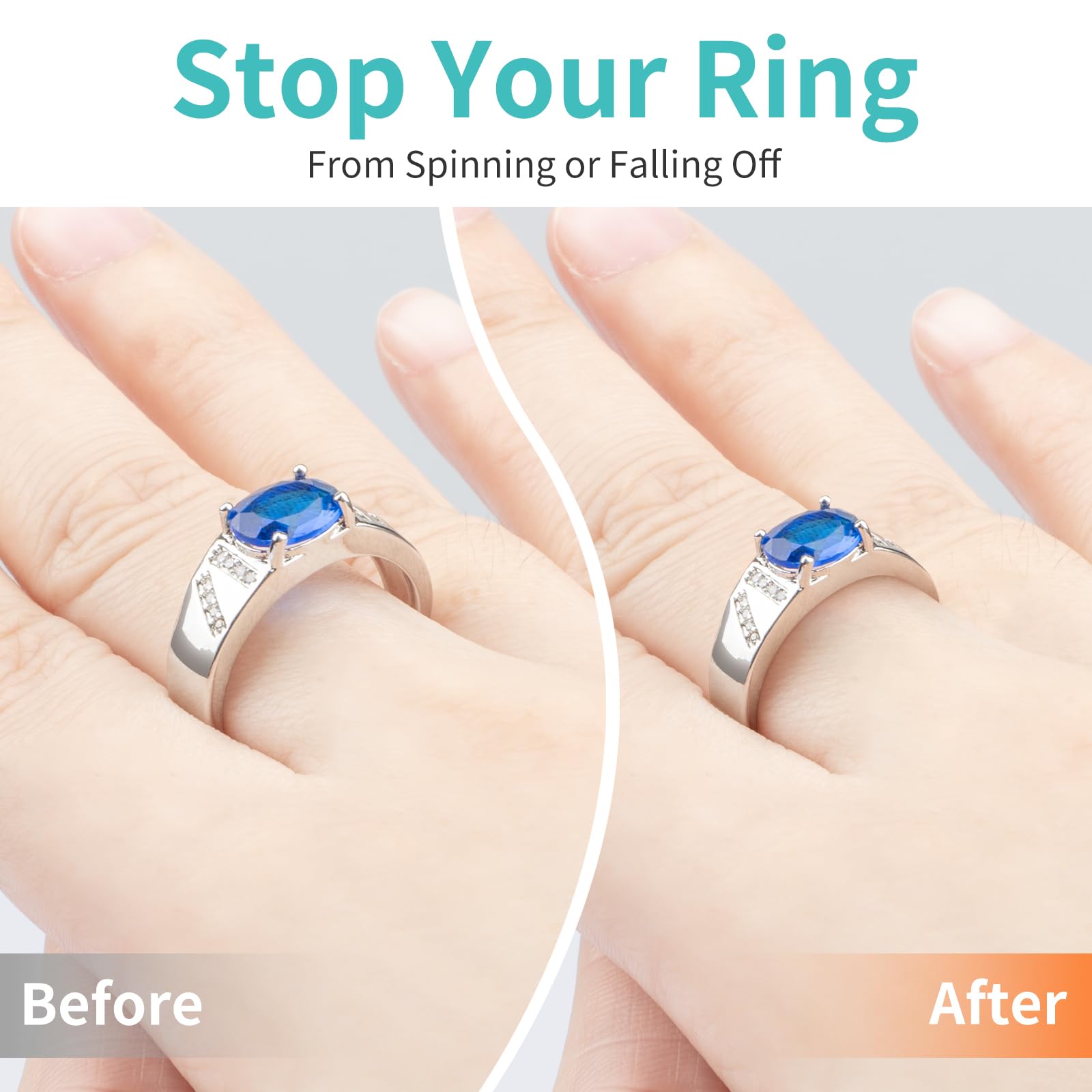 Ring Sizers for Loose Rings, 8 Pack 8 Sizes, Ring Size Adjuster, Invisible Ring Guards for Women and Men, Ring Resizer with Polishing Cloth，Fits Bands Width to 1-8mm