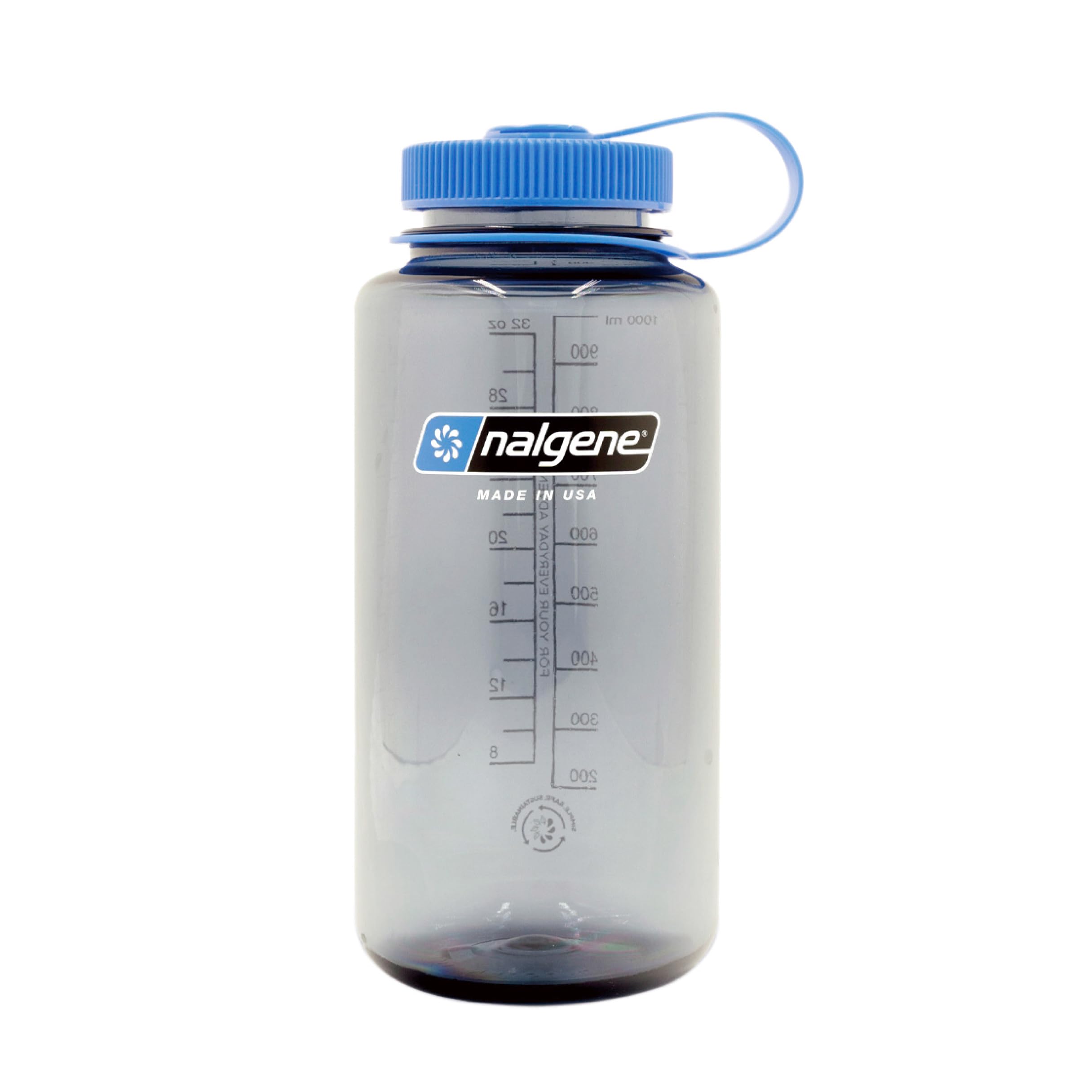Nalgene Sustain Tritan BPA-Free Water Bottle Made with Material Derived from 50% Plastic Waste, 32 OZ, Wide Mouth, Aubergine