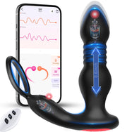 BEISAR Prostate Massager Anal Vibrator Thrusting Vibrating 7 Modes with Cock Ring Anal Plug Anal Sex Toys P Spot Massager Male Sex Toys for Men Enema Dildos Women Couples Remote Control Anal Beads