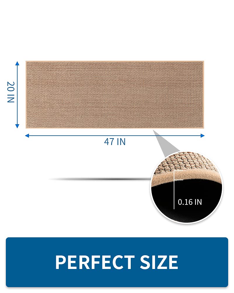 Kitchen Rugs and Mats Non Skid Washable, Absorbent Runner Rugs for Kitchen, Front of Sink, Kitchen Mats for Floor (Beige, 20"x47")