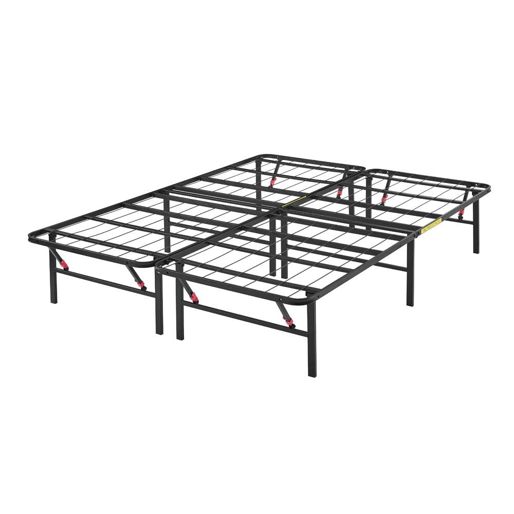 Amazon Basics Bed Frame with Storage, Foldable Metal Platform, Sturdy Steel, No Box Spring Needed, 14 inches High, Tool-Free Setup, Full Size, Black