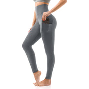 SINOPHANT High Waisted Leggings with Pockets Women, Buttery Soft Elastic Tummy Control Stretchy Yoga Pants Grey,L-XL