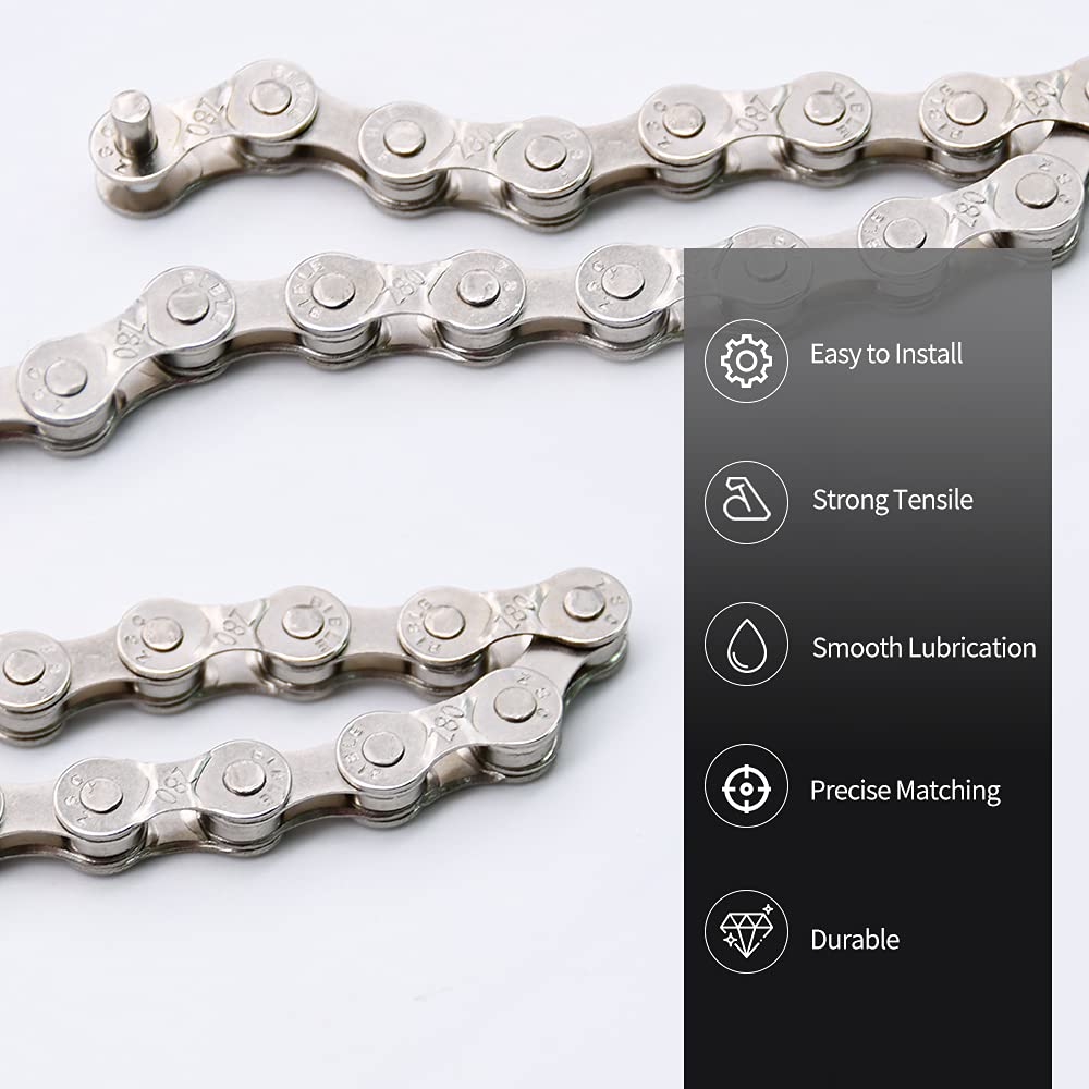 Bike Chain Kit, Single/6/7/8/9/10/11/12 Speed Multi-Function Bike Mechanic Repair Kit, Chain Breaker and Bike Link Plier with Hook and 6 Pairs Bicycle Buckle, Reusable (6/7/8 Speed Bike Chain Kit)