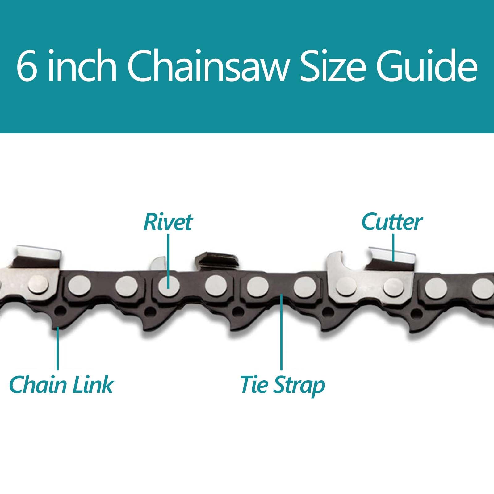 6 Inch Chainsaw Chain, 5 Pieces Replacement Chains for Almost 6-inch Cordless Electric Portable Mini Chainsaws, Durable Carbon 6Inch Chainsaw Chains for Pruning Shears and Wood Cutting