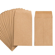 100 Pack Small Coin Envelopes Self-Adhesive Kraft Paper Seed Envelopes Mini Parts Small Items Stamps Storage Packets Envelopes for Garden, Office or Wedding Gift(2.25"×3.5") (100)