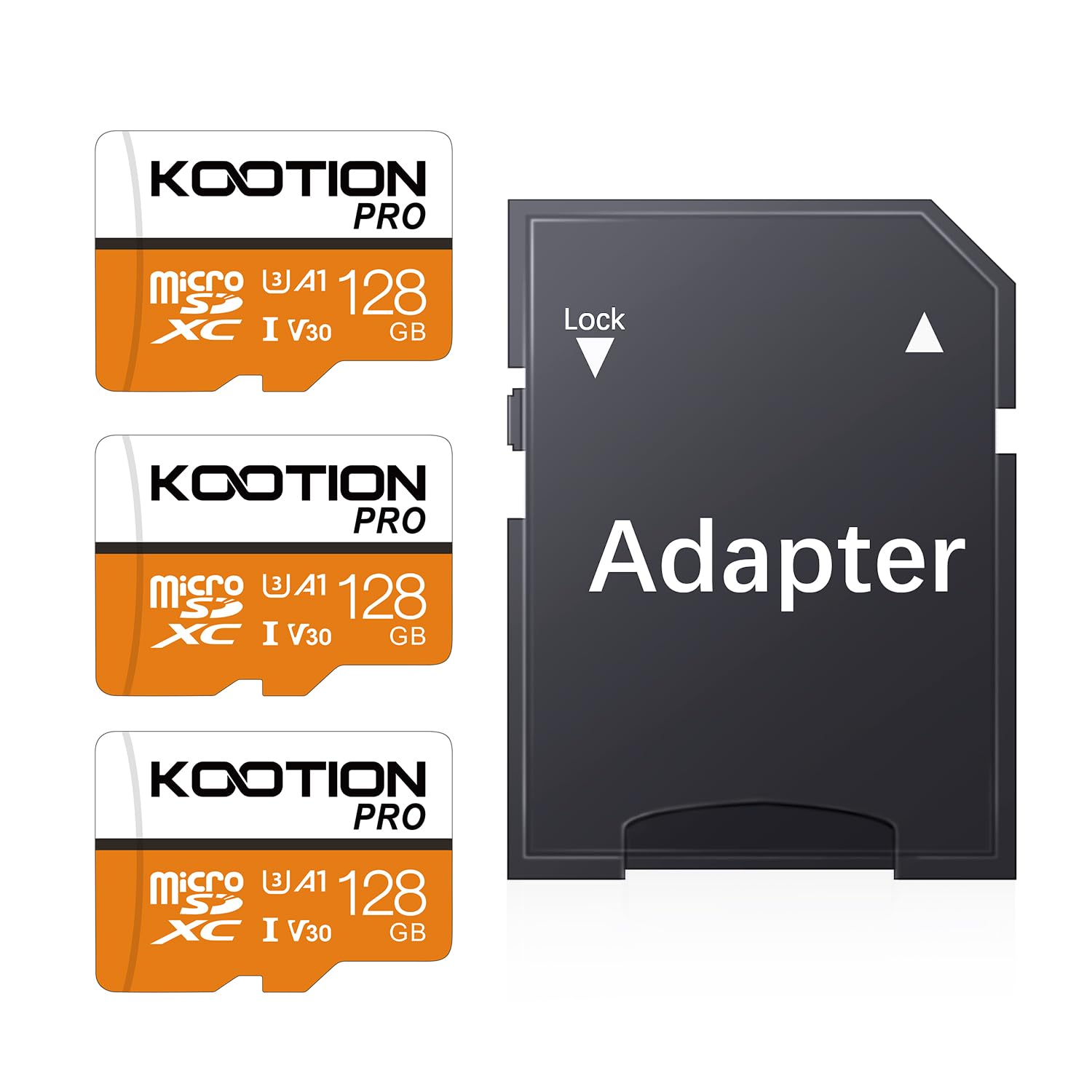KOOTION 128GB Micro SDXC UHS-I U3 V30 A1 Memory Card - High Speed TF Card for Phone, Camera