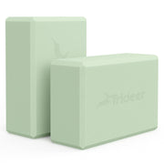 Trideer Yoga Block, Soft Non-Slip Surface Premium Foam Blocks, Supportive, Lightweight, Odorless, Yoga Accessories for Pilates Meditation General Fitness Stretching Toning (Mint Green-2 Pack)