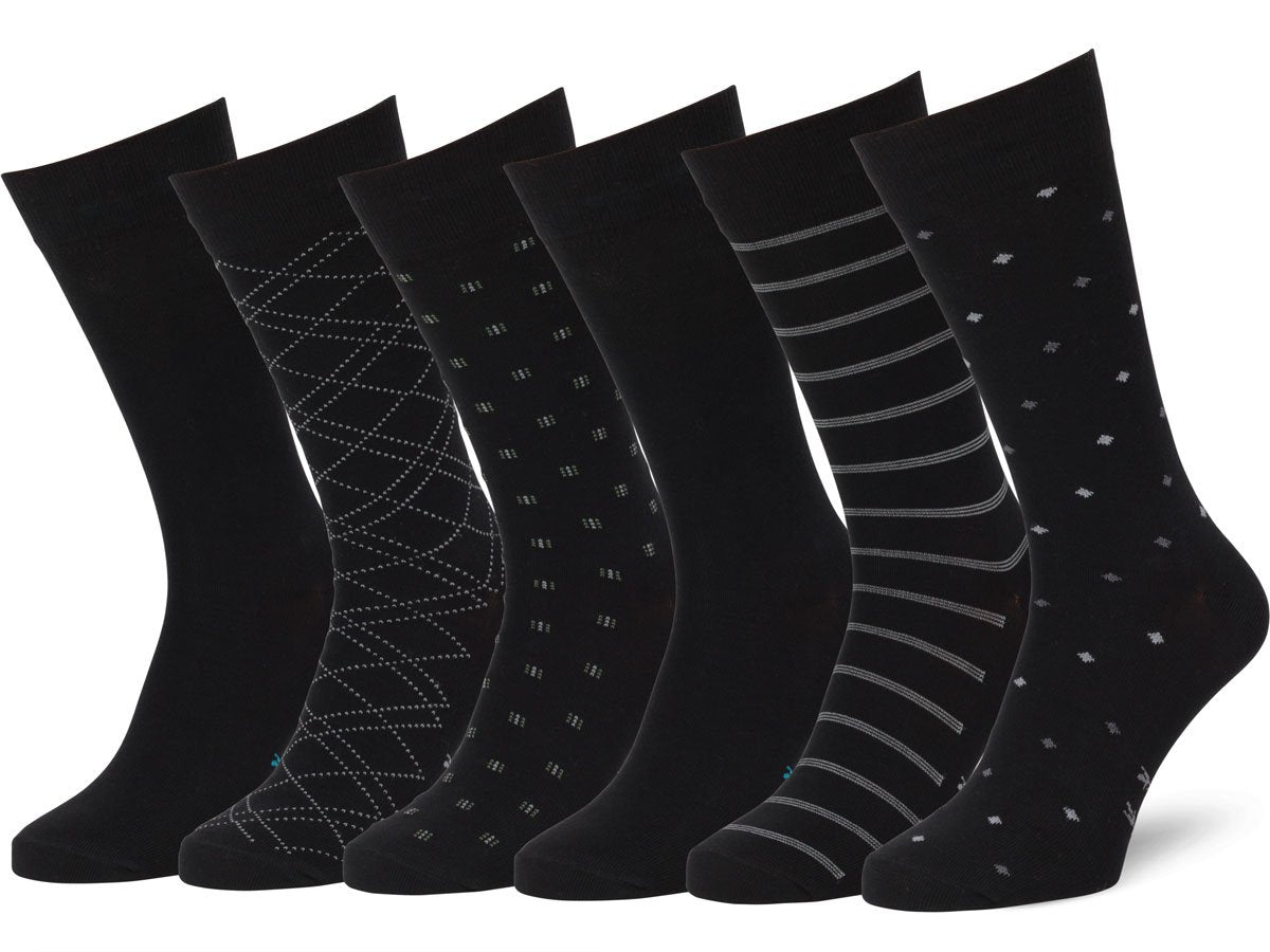 Mens Dress Socks 10-13 Black Dress Socks 9-12 6 Pack Classic Patterned Dress Socks #4-3 Men's Socks & Hosiery Size 10-13 9-12 Gifts for Men