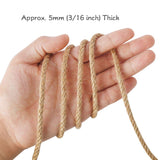 Tenn Well 5mm Jute Rope, 100 Feet 4Ply Twisted Heavy Duty and Thick Twine Rope for Gardening, Crafting, Packing, Bundling and Home Decor