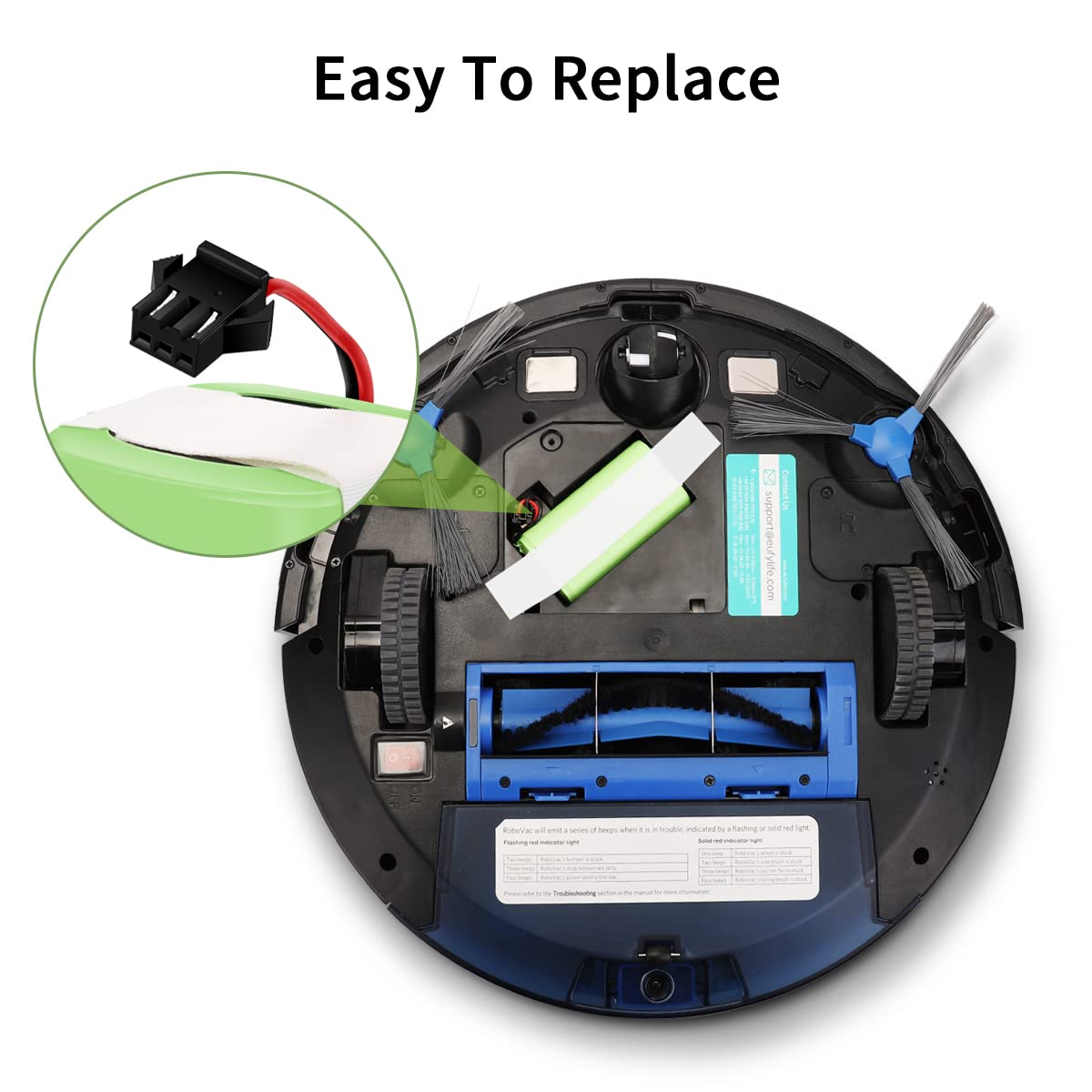 Replacement Battery Compatible with eufy RoboVac 11 11C 11S Plus 11S MAX 12 15C 15C MAX 15T 25C 30C G10 Hybrid G30 Edge R500 R450 & Ecovacs Deebot N79 N79S N95 DN622 661 | 14.4V 2600mAh