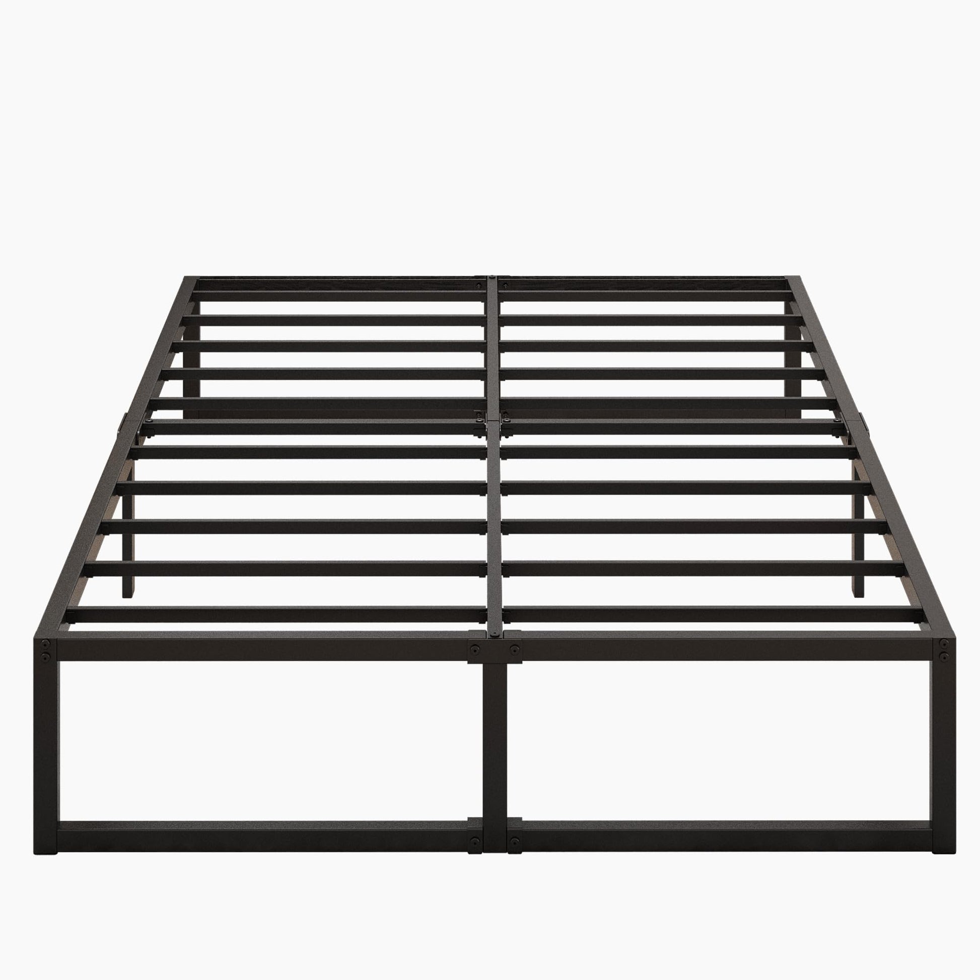 Lutown-Teen 14 Inch Queen Bed Frame Heavy Duty Steel Slat Support Metal Platform Bed Frame Queen Size No Box Spring Needed, Easy Assembly, Black