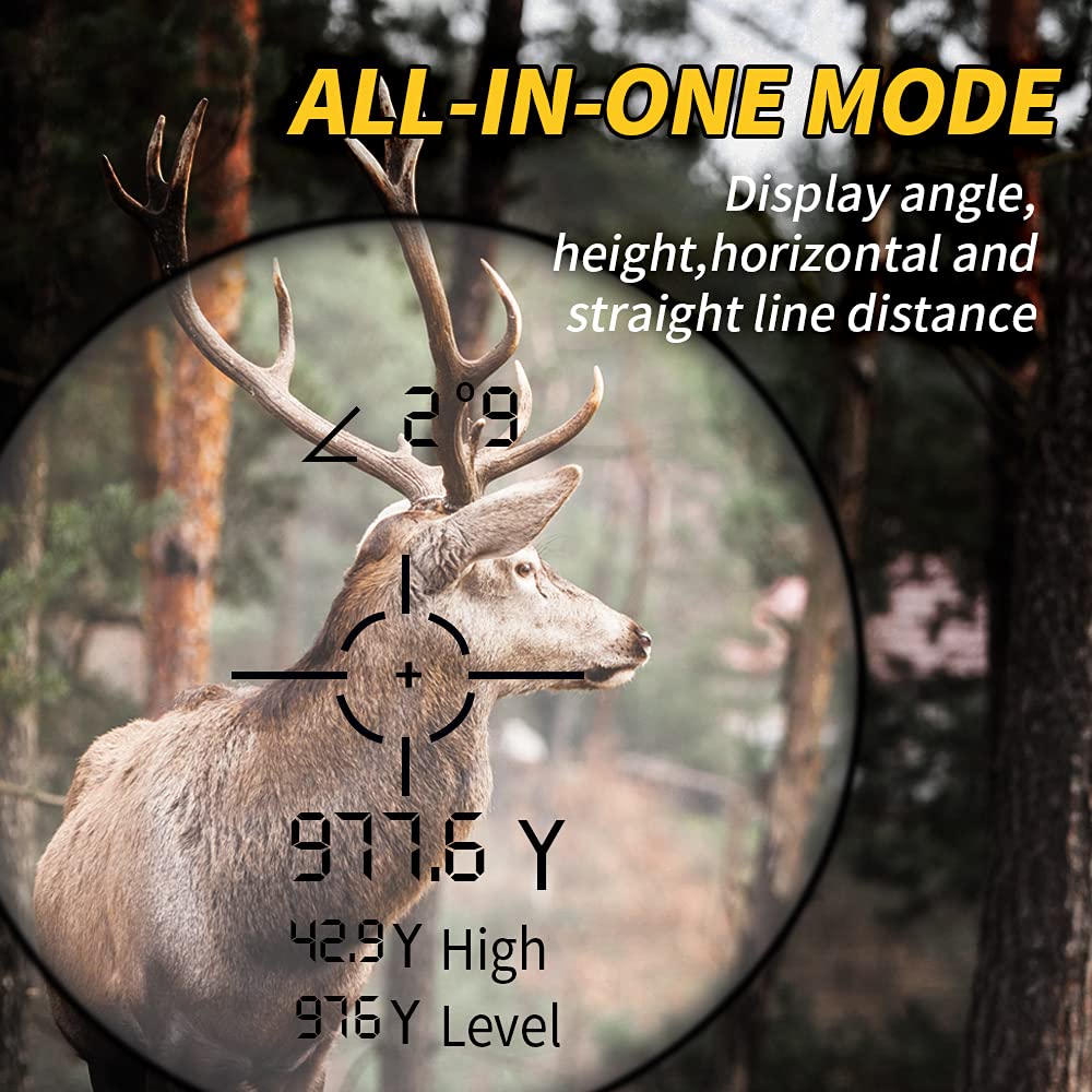 REVASRI Hunting Laser Rangefinder with Rechargeable Battery 1000 Yards Hunting Range Finder with Target Acquisition Technology Easy-to-Use Clear Accurate Rangefinders for Hunters