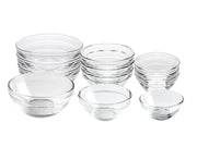 HillSpring 3 Sizes of Glass Prep Bowl Sets, Clear Small Pinch Bowls for Salt, Spices and Chopped Ingredients, 1.5oz/2.5oz/3.5oz, Set of 12