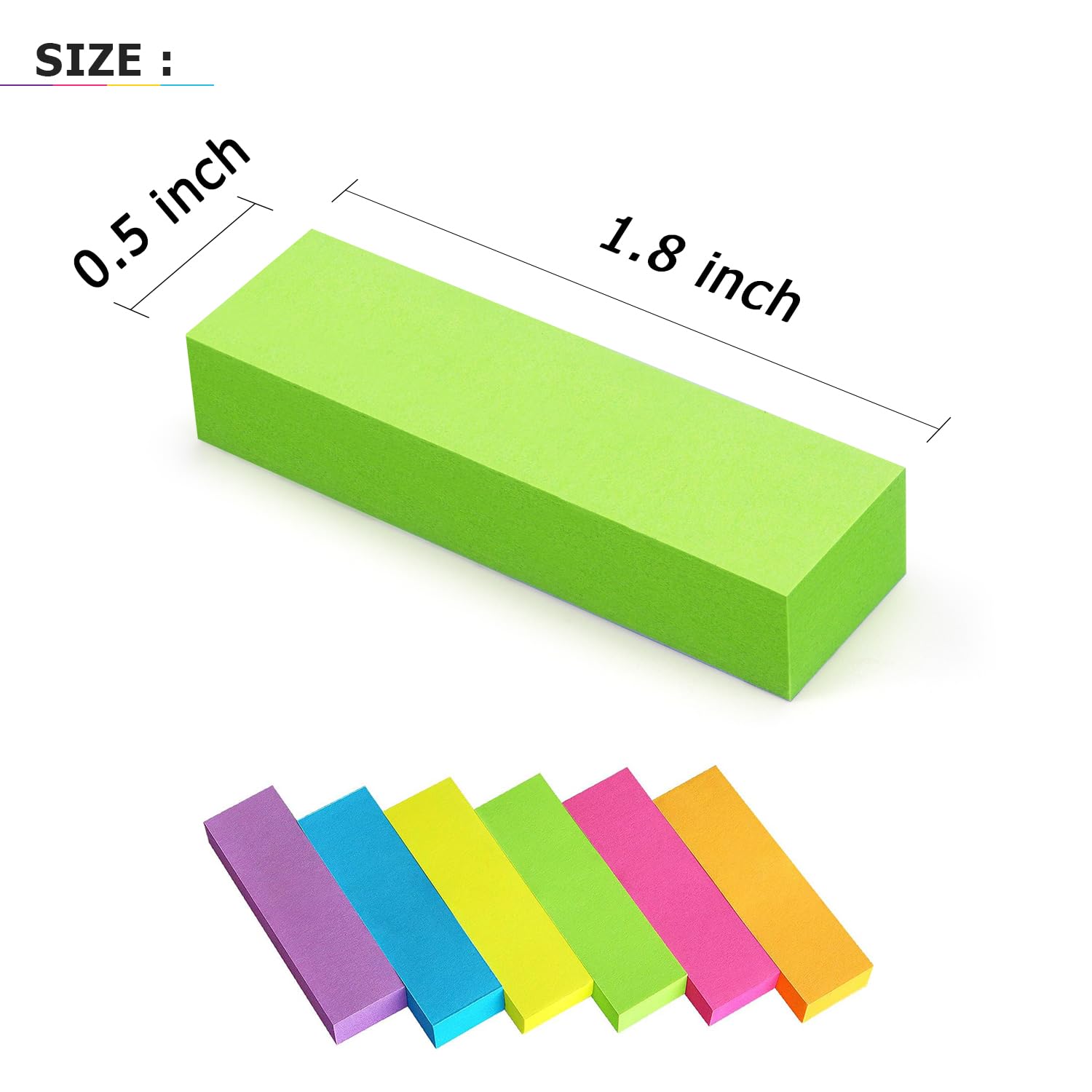 30 Pads 0.5x1.8 Sticky Notes Flags Tabs Page Markers 6 Bright Color Sticky Index Tabs Page Flags 80 Sheet/Pad