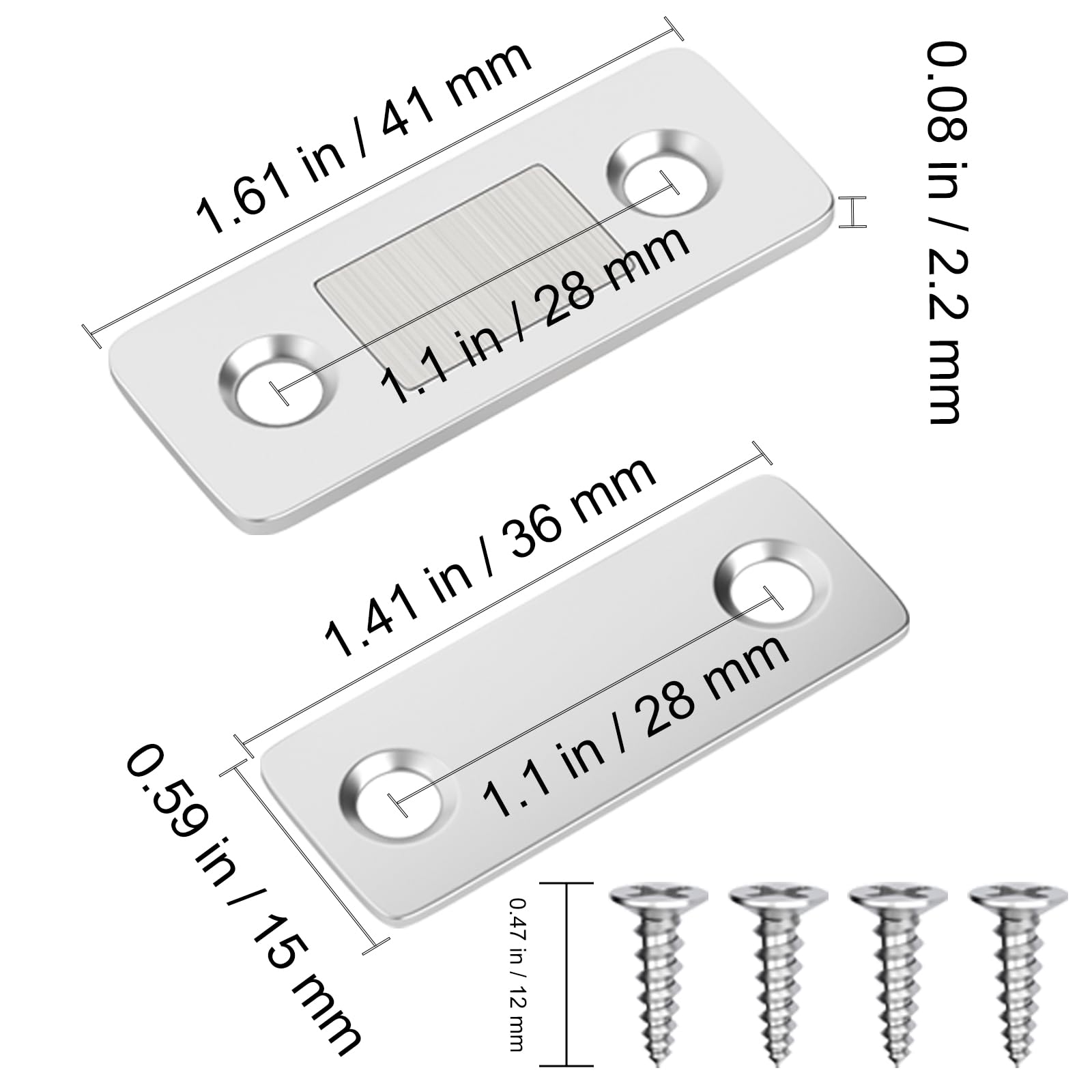 Cabinet Magnetic Catch Jiayi 4 Pack Ultra Thin Cabinet Door Magnetic Catch for Drawer Magnets Adhesive Cabinet Latch Magnetic Closures for Kitchen Closet Door Closing Magnetic Door Catch Closer