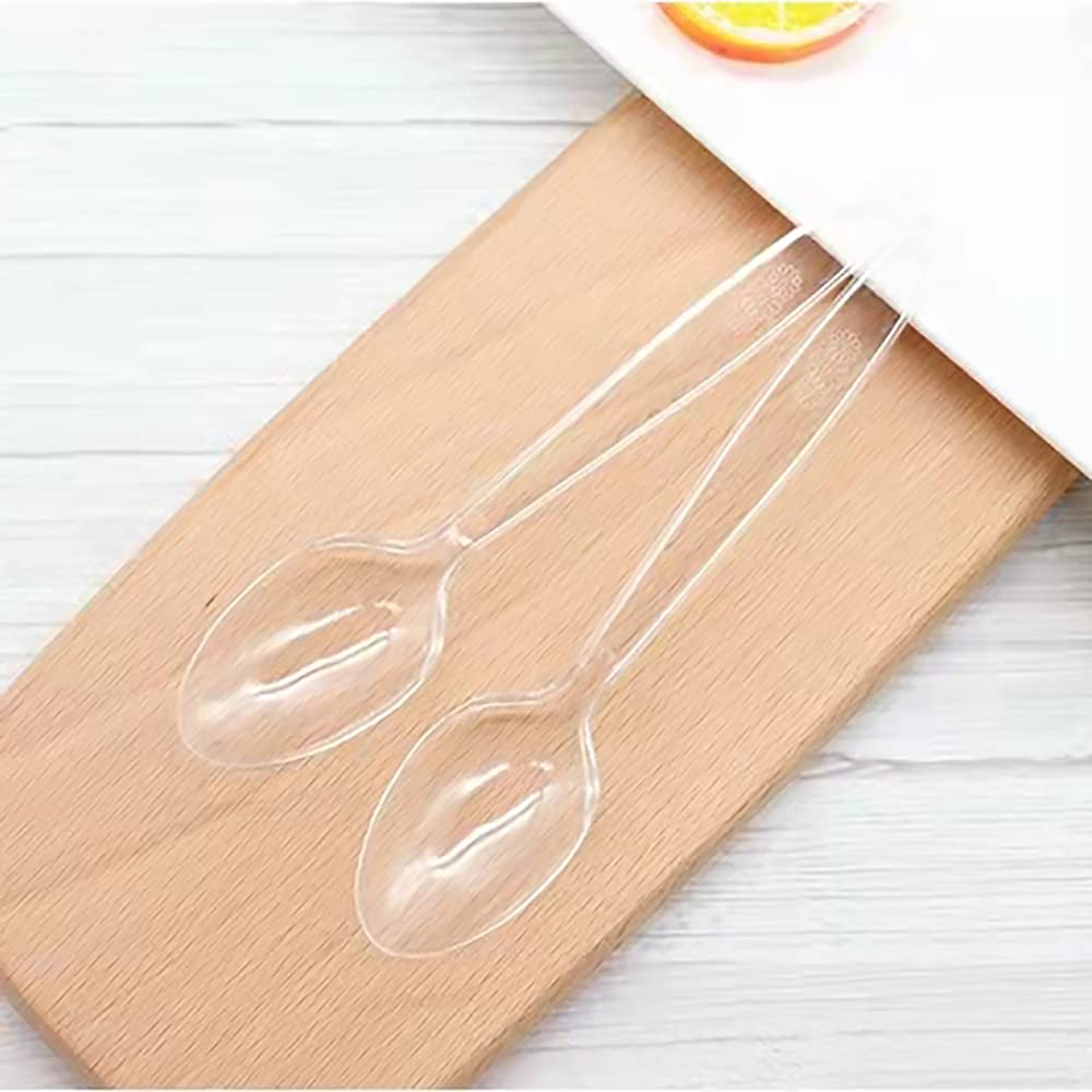 MOACOCK 100 Count Plastic Silverware, Heavy Weight Plastic Forks Spoons Disposable Utensils Cutlery Set for Wedding Party Supplies Everyday Use
