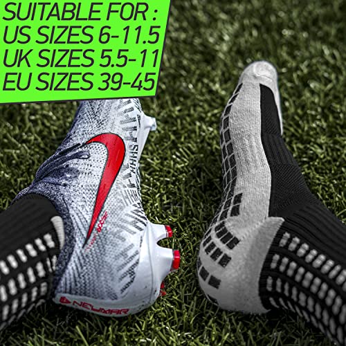 Lux Dual Grip Socks - Soccer Grip Socks for Men and Women. GripArray™ Engineered Performance & Comfort - Anti-Slip Grip Socks for Soccer
