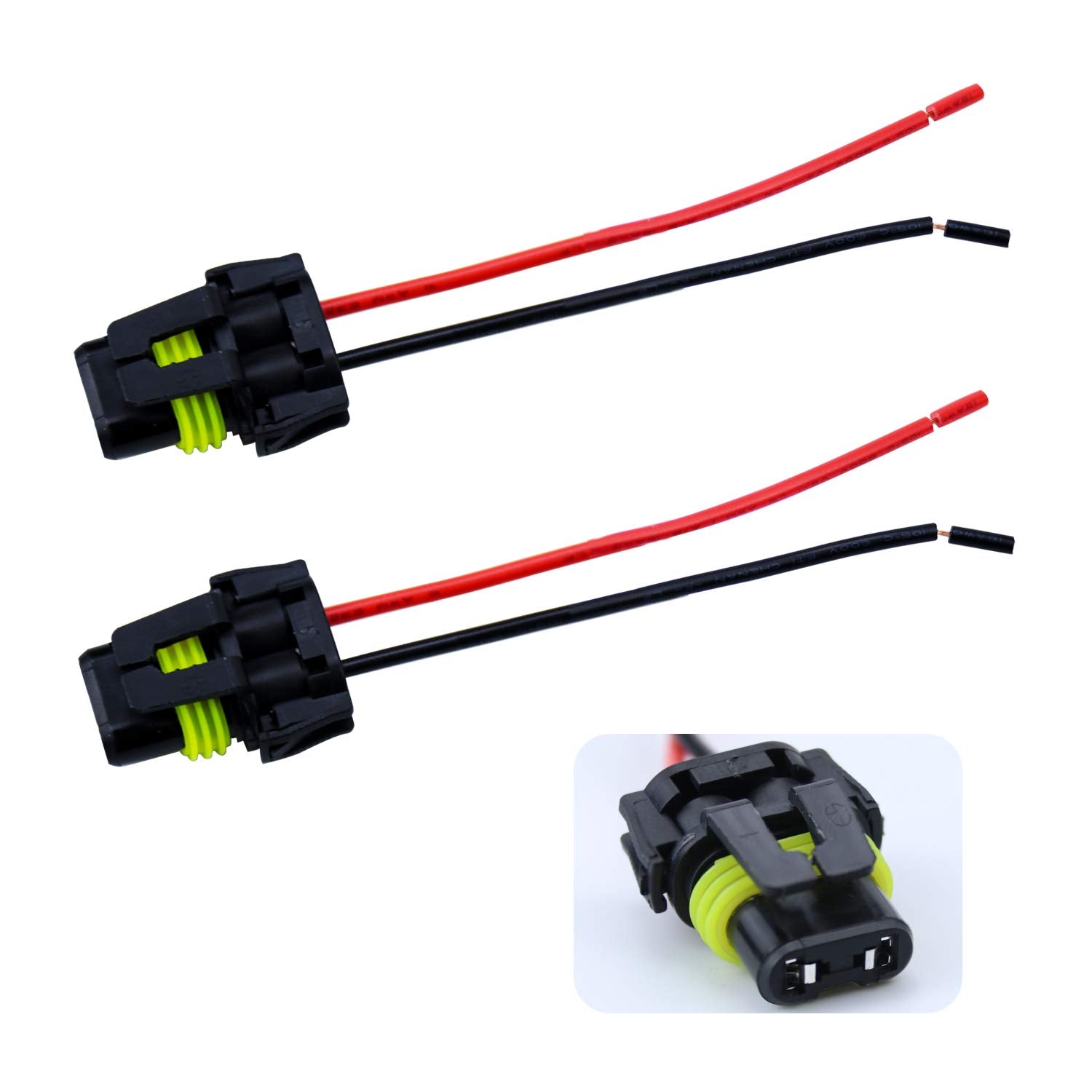 iBrightstar H11 H9 H8 880 881 Female Nylon Adapter Wiring Harness Sockets Wire for Headlights or Fog Lights