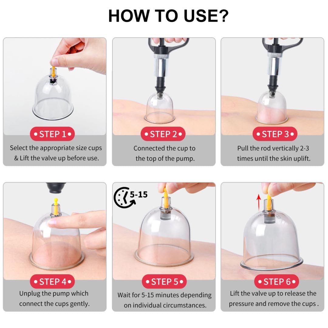DEFUNX Cupping Therapy Set, 19 Cups Cupping Kit for Massage Therapy, Cupping Set with Pump for Back Massage, Pain Relief, Physical Therapy
