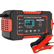 NEXPEAK NC101 Car Battery Charger, Smart Battery Trickle Charger 12V 6A Automotive Battery Maintainer Desulfator with Temp Compensation for Car Truck Motorcycle Lawn Mower Marine Lead Acid Batteries