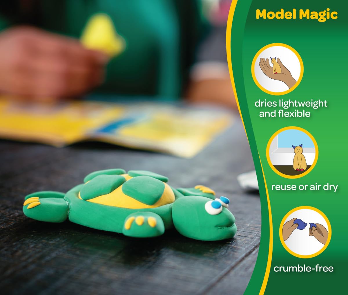 Crayola Model Magic White, Modeling Clay Alternative, Reusable Sculpting Material, Air Dry, Kids Arts & Crafts Supplies, 2lb Bucket, Classroom Must Have