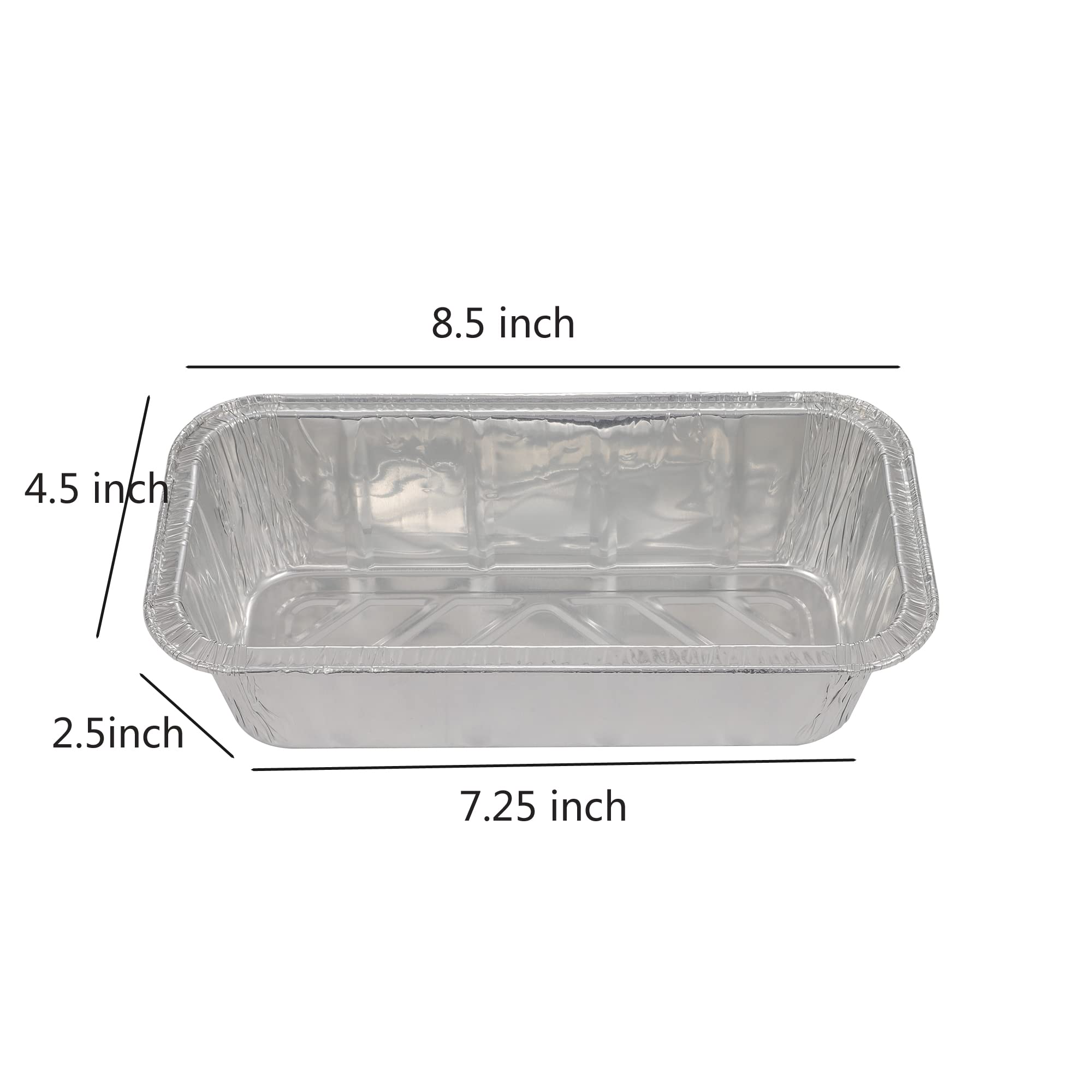 Waytiffer Loaf Pans [50 Pack] 2Lb Heavy Duty Disposable Aluminum Foil Premium Bread Tins Standard Size - 8.5" X 4.5" X 2.5" Perfect for Homemade Cakes & Breads
