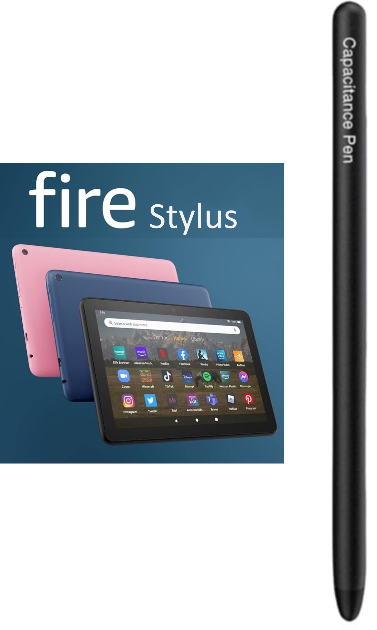 AMZ Fire Tablet Pen for AMZ Fire HD 10 Stylus Pen, Fire Max 11 Pen, Fire HD 8 Pen, Tablets Touch Screen Stylus Pen (Black)
