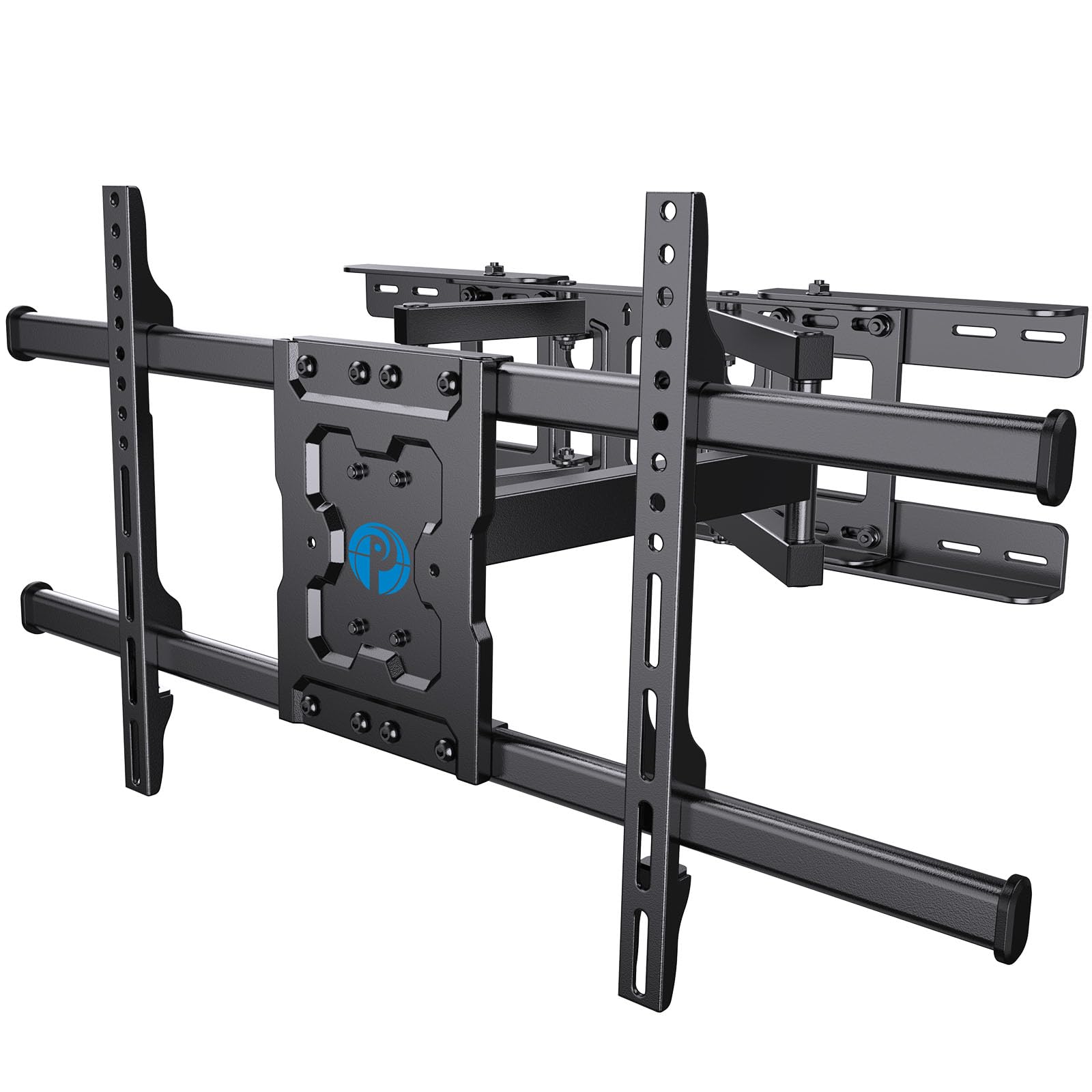 Full Motion TV Wall Mount Articulating Arms Swivel Tilt Rotation for Most 37-75 Inch OLED, LCD, LED Flat Curved TVs, Extension to 24 inch Wood Stud up to 132lbs Max VESA 600x400mm by Pipishell