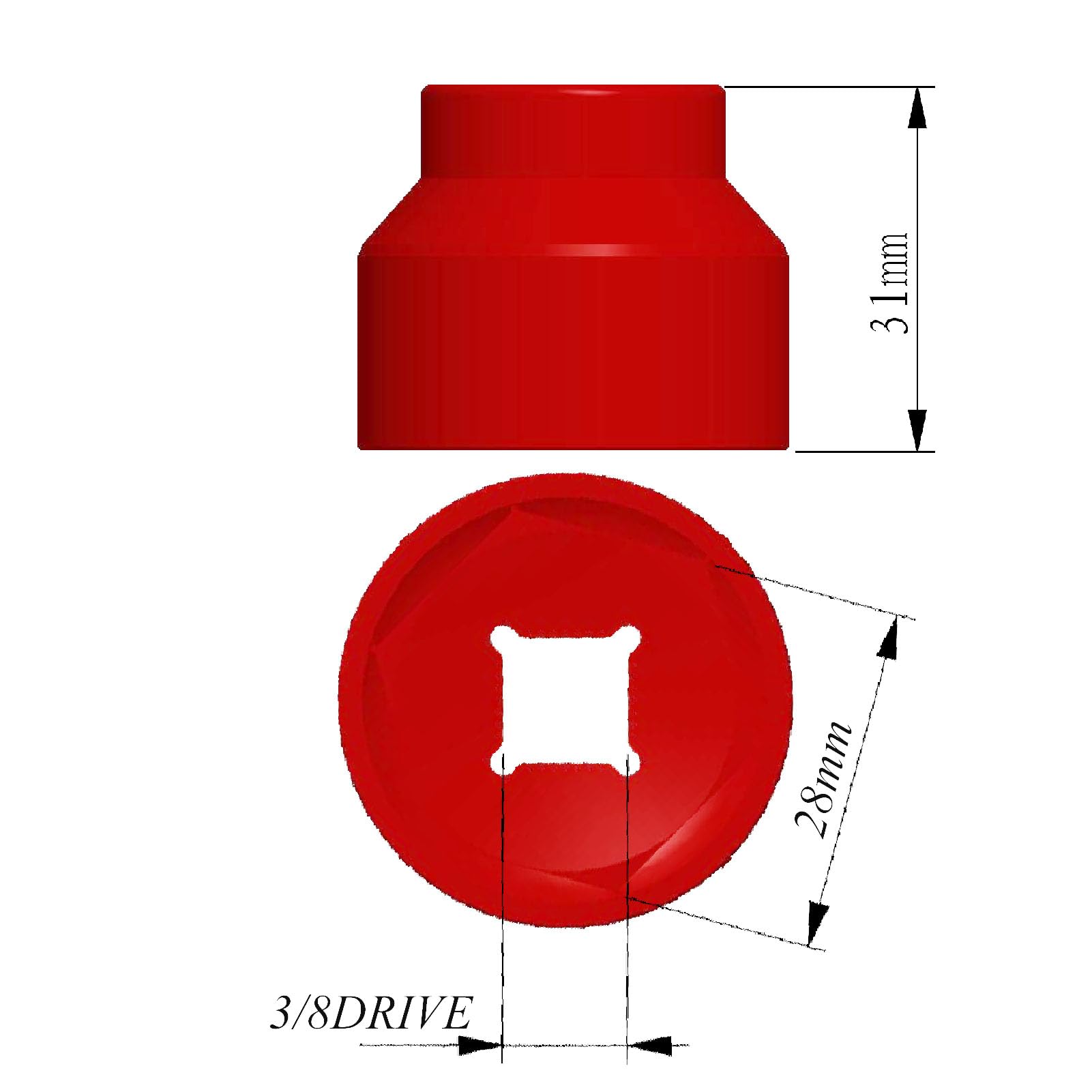 28mm fuel filter Socket, for Cummins tools 3/8 drive for Dodge Ram 6. 7L Cummins Oil/Fuel Filter Canister Socket wrench plug tool -28mm(2010 & up)