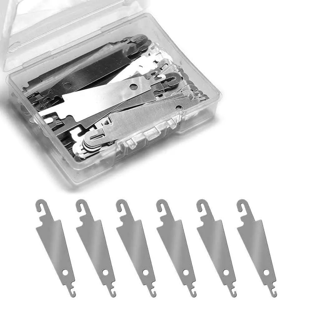 Jofefe 60Pcs Stainless Steel Needle Threader Embroidery Cross Stitch Needle-Threading Tools for Large Eye Needles Hand DIY Sewing with Clear Box for Keep it in Place