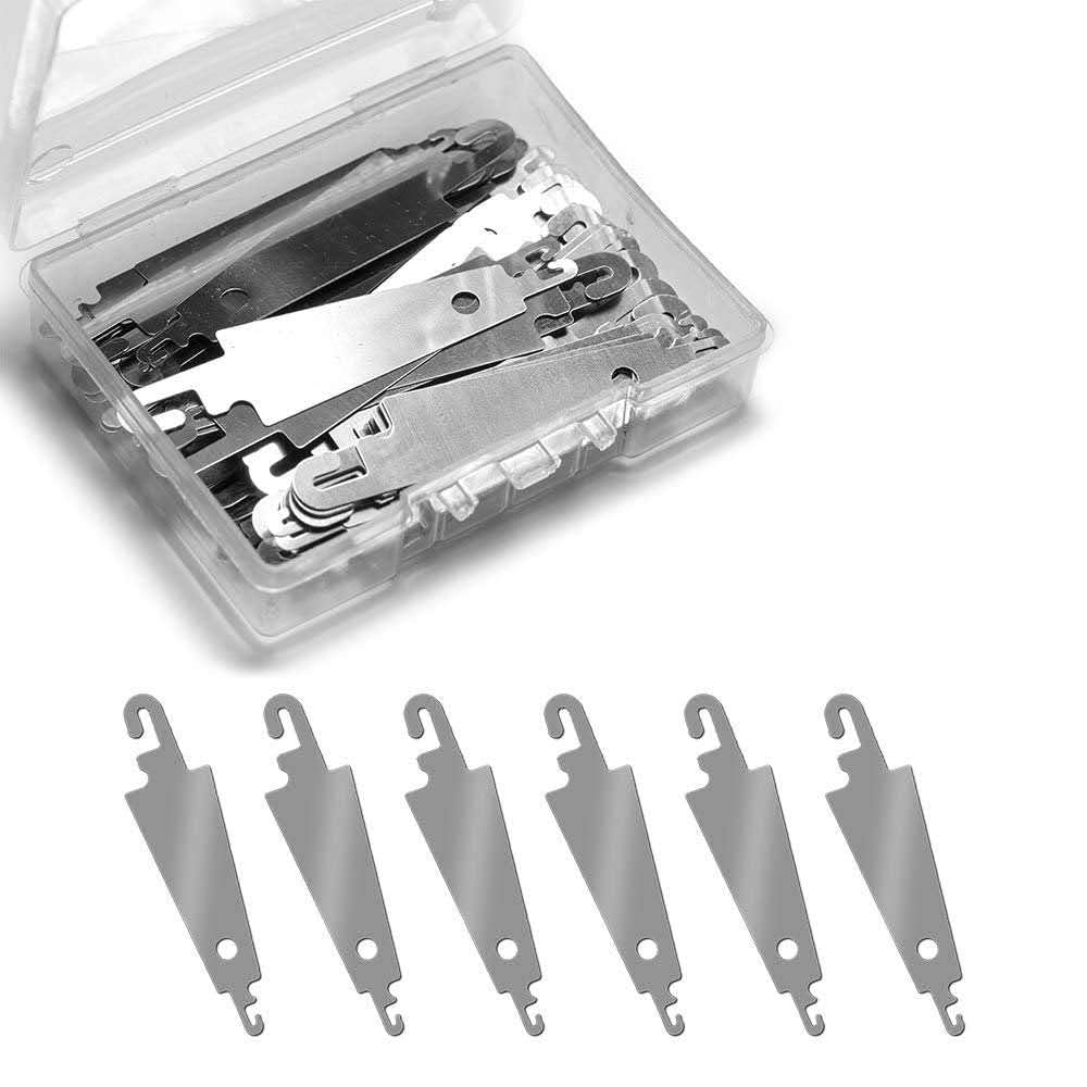 Jofefe 60Pcs Stainless Steel Needle Threader Embroidery Cross Stitch Needle-Threading Tools for Large Eye Needles Hand DIY Sewing with Clear Box for Keep it in Place