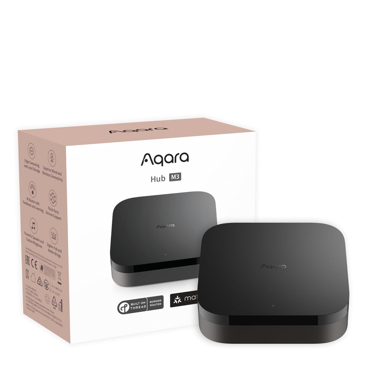 Aqara Smart Home Hub M3 للتشغيل الآلي المتقدم، وحدة تحكم Matter، موجه حدودي Thread، يدعم Zigbee، Bluetooth، Wi-Fi، PoE، IR، متوافق مع Alexa، Apple HomeKit، SmartThings، Home Assistant، IFTTT