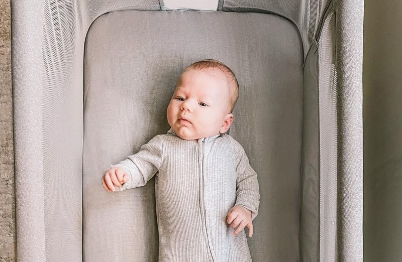 Newton Baby Fitted Sheets for Bassinet & Bedside Sleeper, Essential Bassinet (2-Pack) - Ultra-Breathable, Washable and Ultra-Soft, 100% Muslin, 19" x 35", Grey
