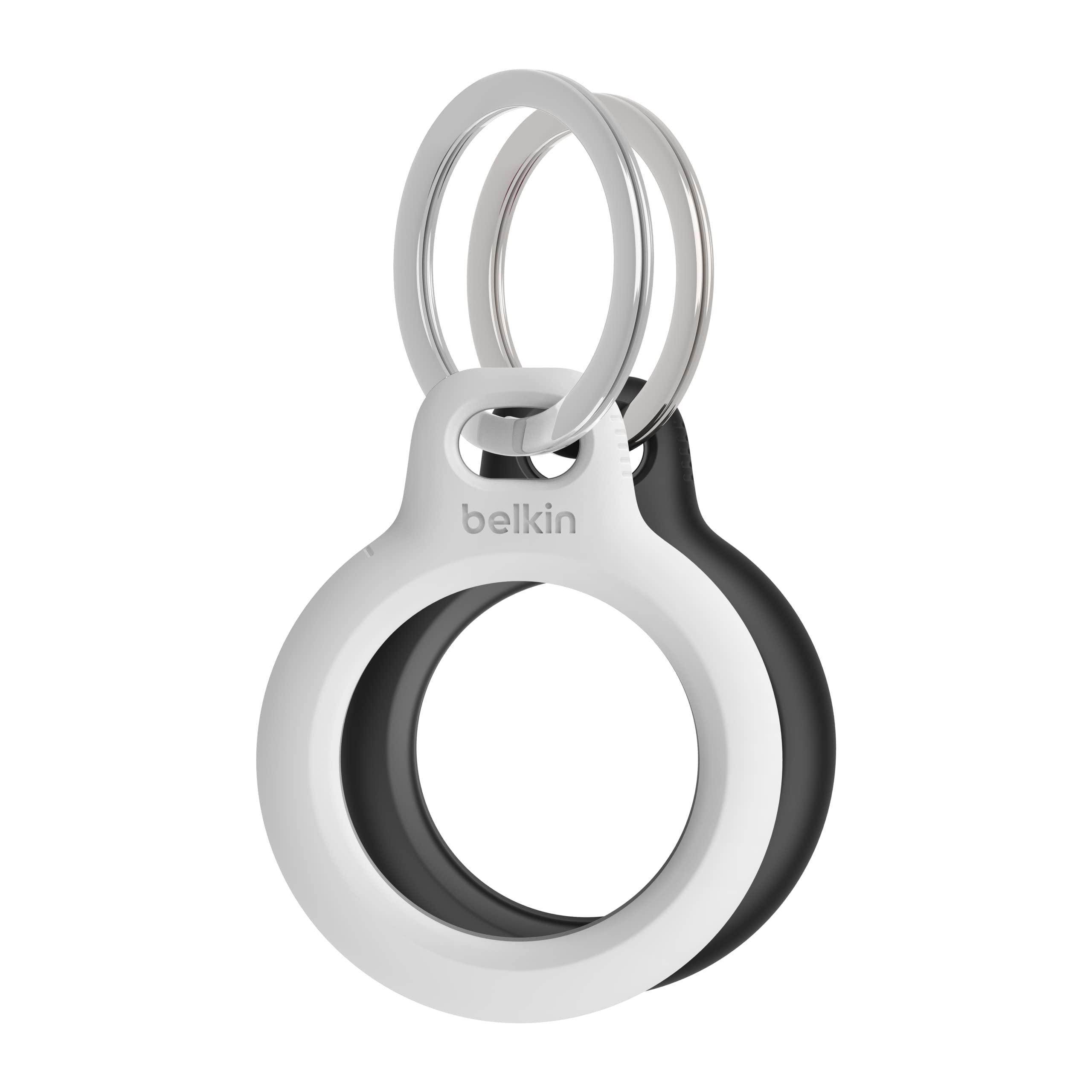 Belkin Apple AirTag Secure Holder with Key Ring, Durable Scratch Resistant Case With Open Face & Raised Edges, 2 count (Pack of 1)