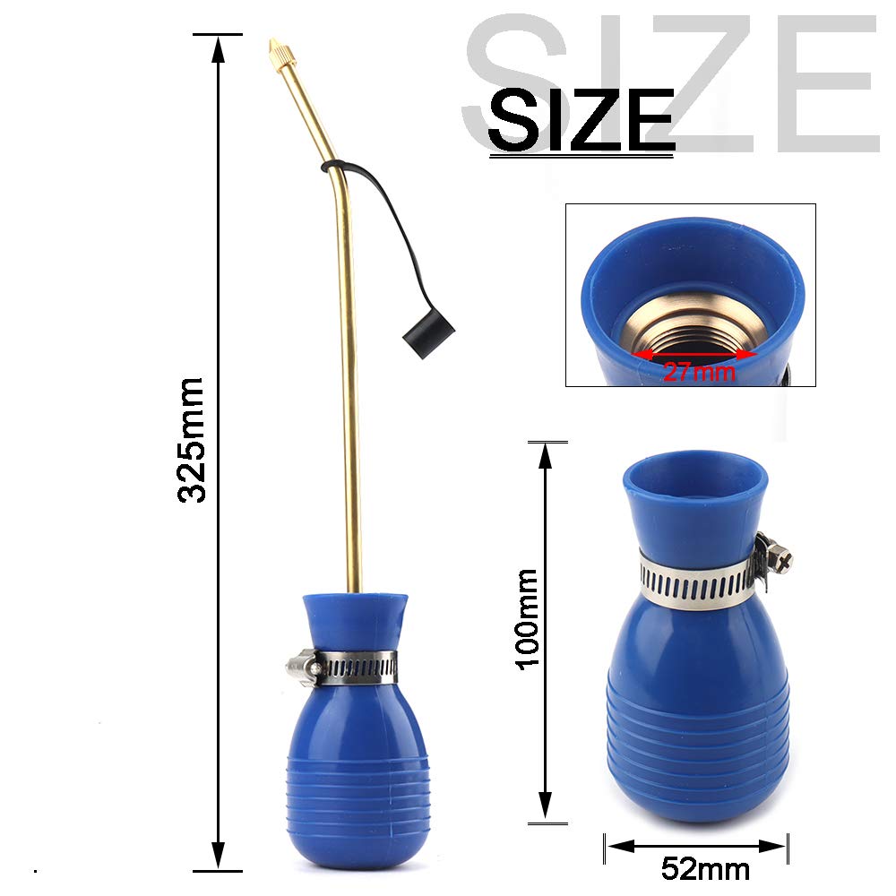 Sbestily Bug Treatment Powder Duster/Large Diatomaceous Earth Bulb Duster/Powder Applicator/Garden Applicator/Bulb with Long Copper Tube for Indoor and Outdoor Insect Treatment Blue