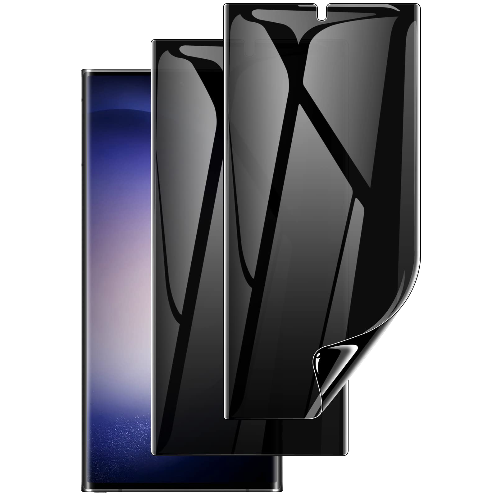 LYWHL 2 Pack for Galaxy S21 Ultra Privacy Screen Protector, Anti-Spy Full Adhesive Coverage Film for Samsung Galaxy S21 Ultra, [Ultrasonic Fingerprint Compatible] Easy Installation