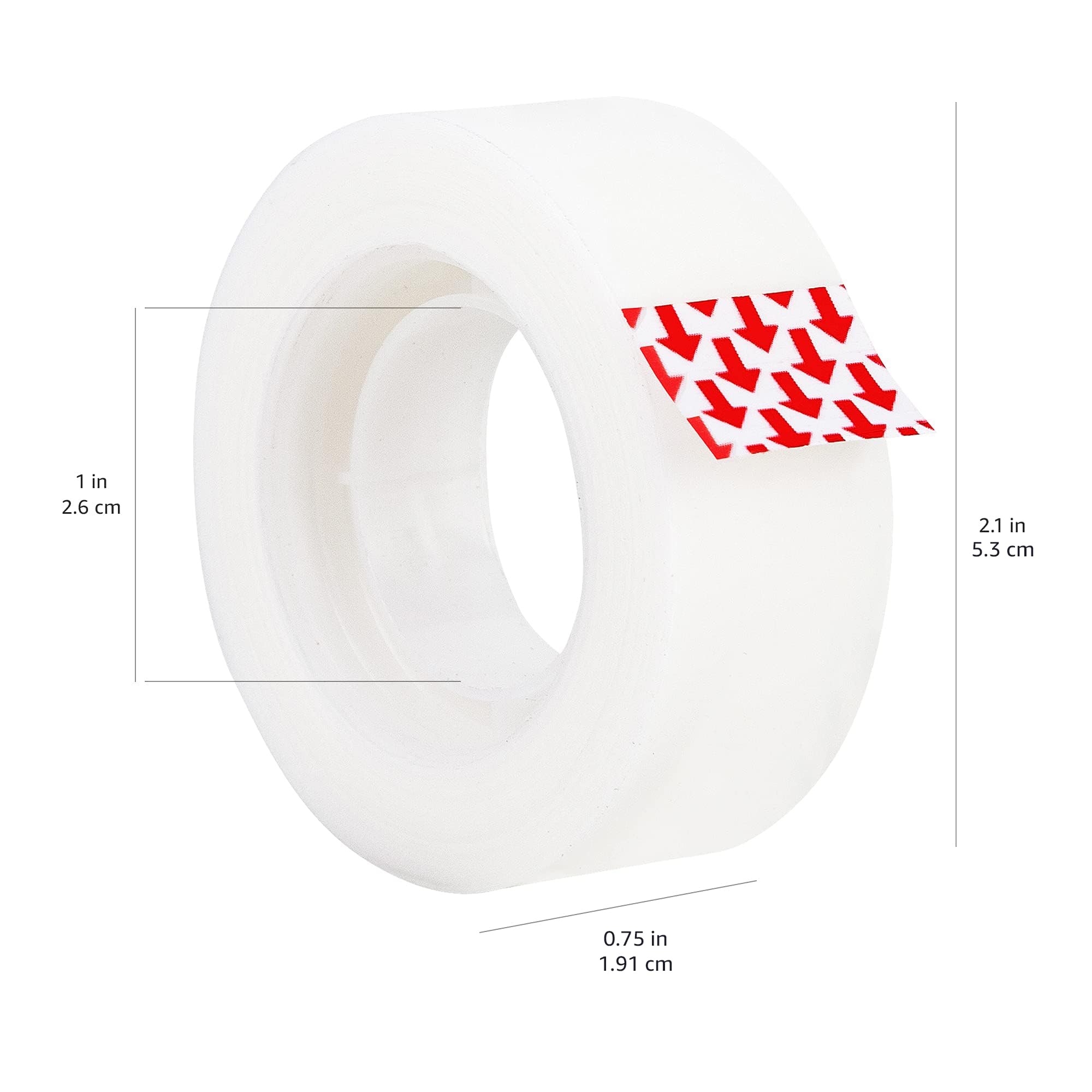 Amazon Basics Matte Finish Tape, 6 Pack, 2.1 x 0.75 inch, Translucent