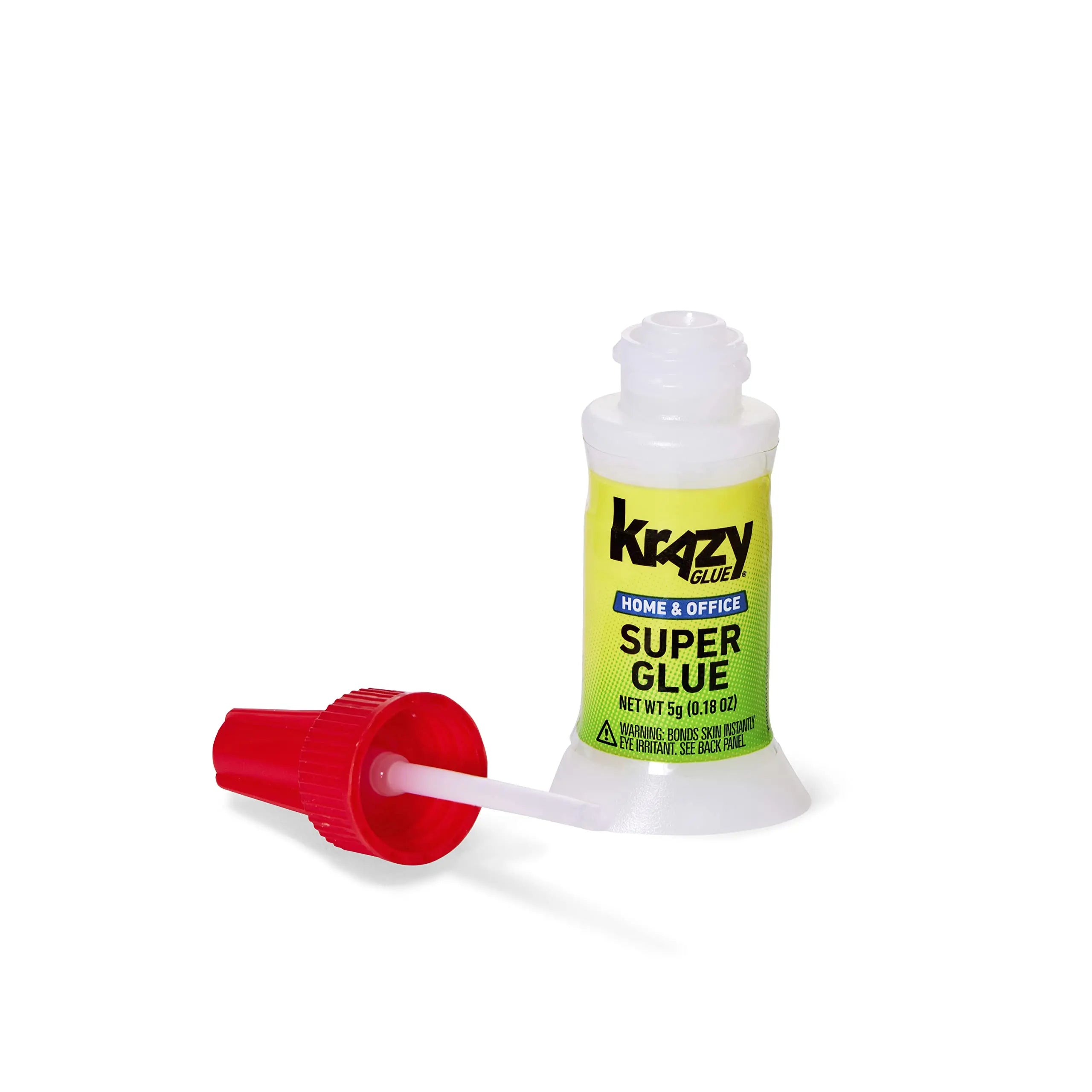Krazy Glue Home & Office Brush-On Superglue (5g), Quick Dry, No-Clog Clear Adhesive for Plastic, Ceramic, Wood, Rubber, Metal, Leather & More