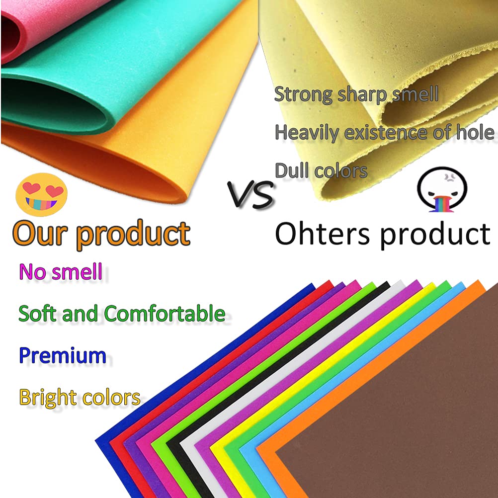 104 Pack Foam Sheets Craft 5.5x8.5 inch Eva Color Foam Paper Set for Crafts Project Preschoolers Classroom Scrapbooking DIY Handcraft by MEARCOOH