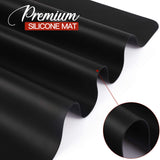 LEOBRO Silicone Mat, 23.4”x 15.6” Large Silicone Mats for Resin Crafts, Playdough Mat, Thick Silicone Sheet for Resin Molds, Nonstick Clay Mat, Silicone Craft Mat for Epoxy Resin, Black Silicone Mat